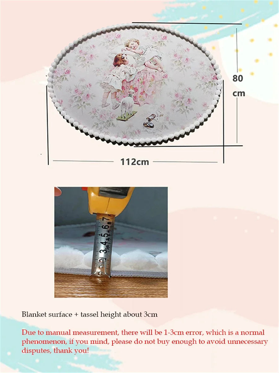 Kinderzimmer Teppich – Süsses Oval Design 840x600mm