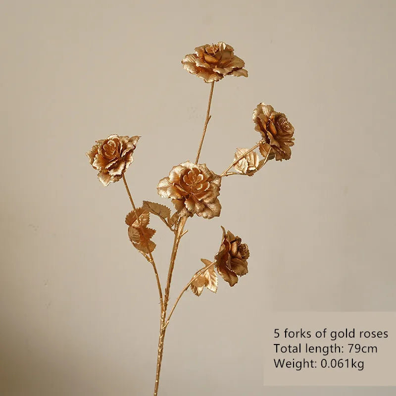 Goldene Blumenarrangement – Stilvolle Seide – 67-84 cm