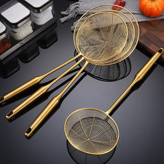 Edelstahl Schaumlöffel – Gold Design – 13-19.5cm Stiel
