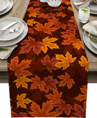 Ahornblatt Leinen Tischläufer – Landhausstil – 150x33cm