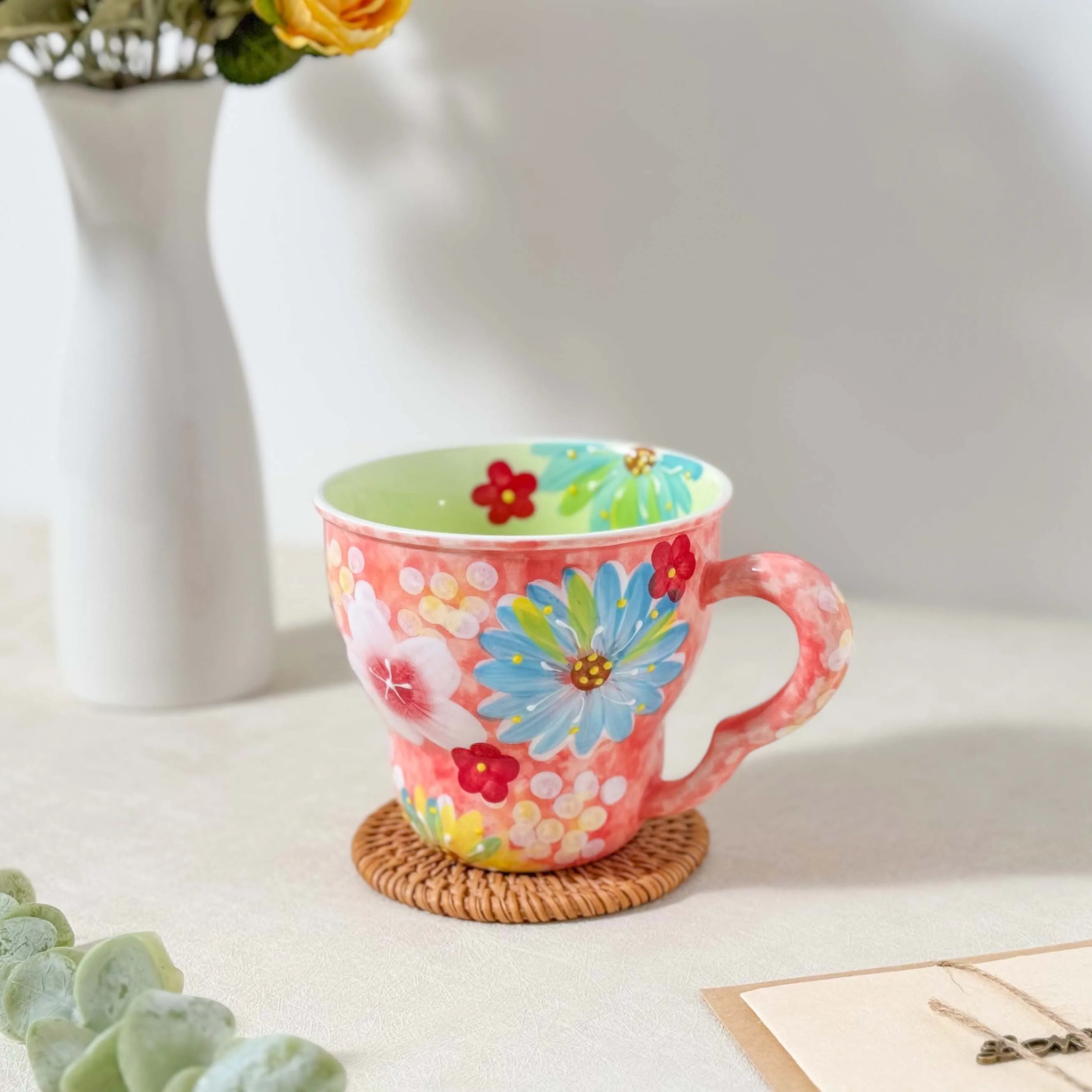 Keramiktasse mit Blumendesign – Japan Stil 501ml