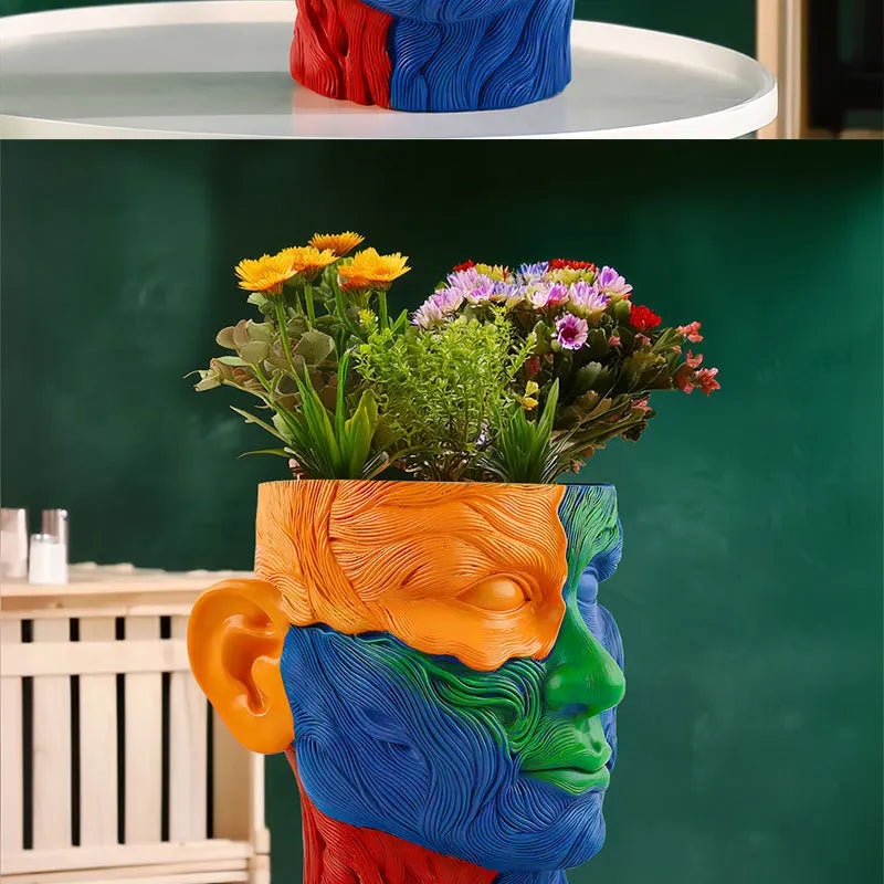 Fauvism Blumentopf – Kunstharz Design – 15cm Blau