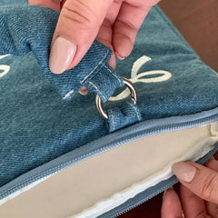 Laptop-Tasche Denim – Bestickt, 13.3-16.1 Zoll