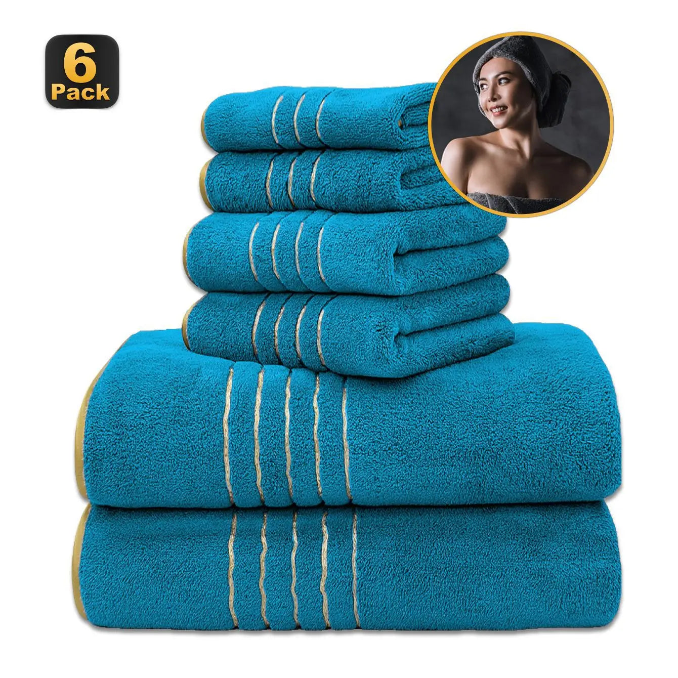 Velour Handtuchset – Sanft, Schnell Trocknend – 70x140 cm