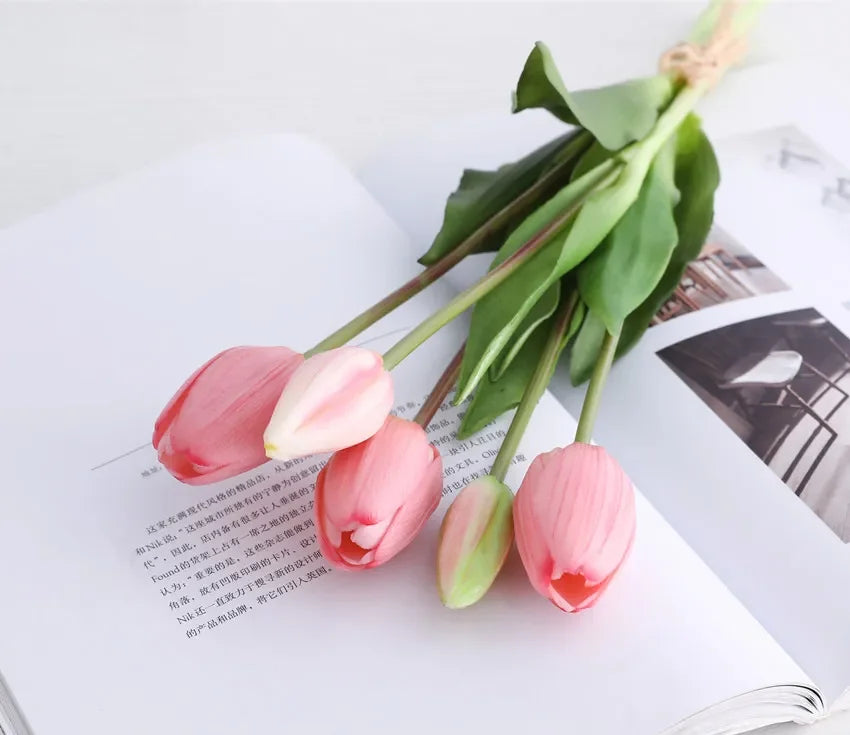 Tulpenstrauss – Realistische Latexblumen – Hochzeit & Wohndekor