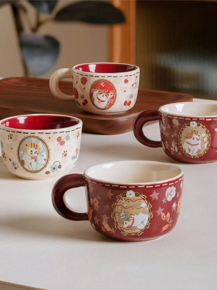 Katzen Kaffee Tasse – Vintage Keramik – 201-300ml