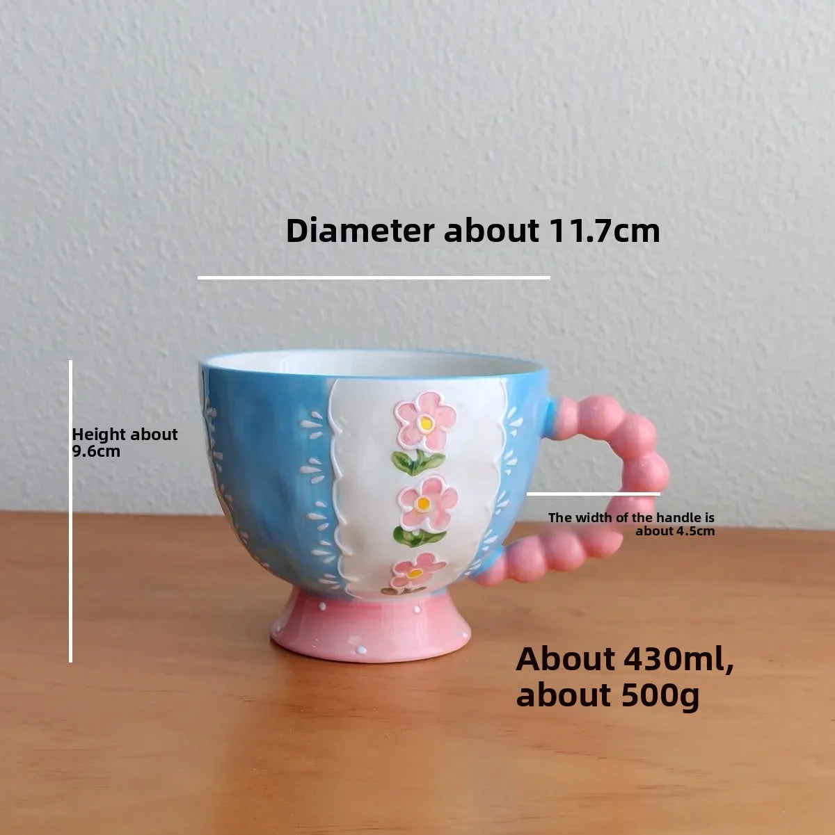 Handbemalte Keramiktassen – 430ml – Frühstücksgenuss