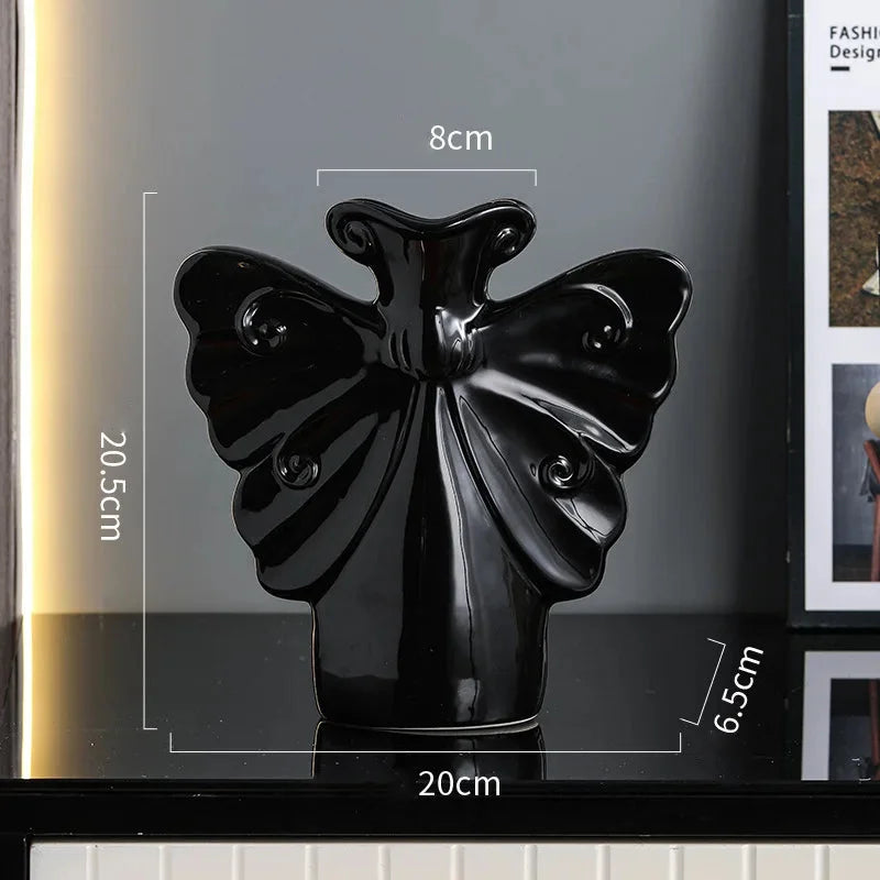 Keramik Schmetterlingsvase – Leichtes Luxusornament fürs Wohnzimmer