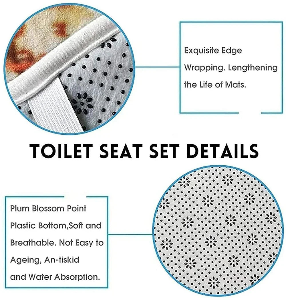 Floraler Duschvorhang – Modern Weiss und Gold – 180x180cm Set