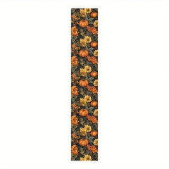 Leinen Tischläufer – Kürbis Print Herbstdeko – 200x33 cm