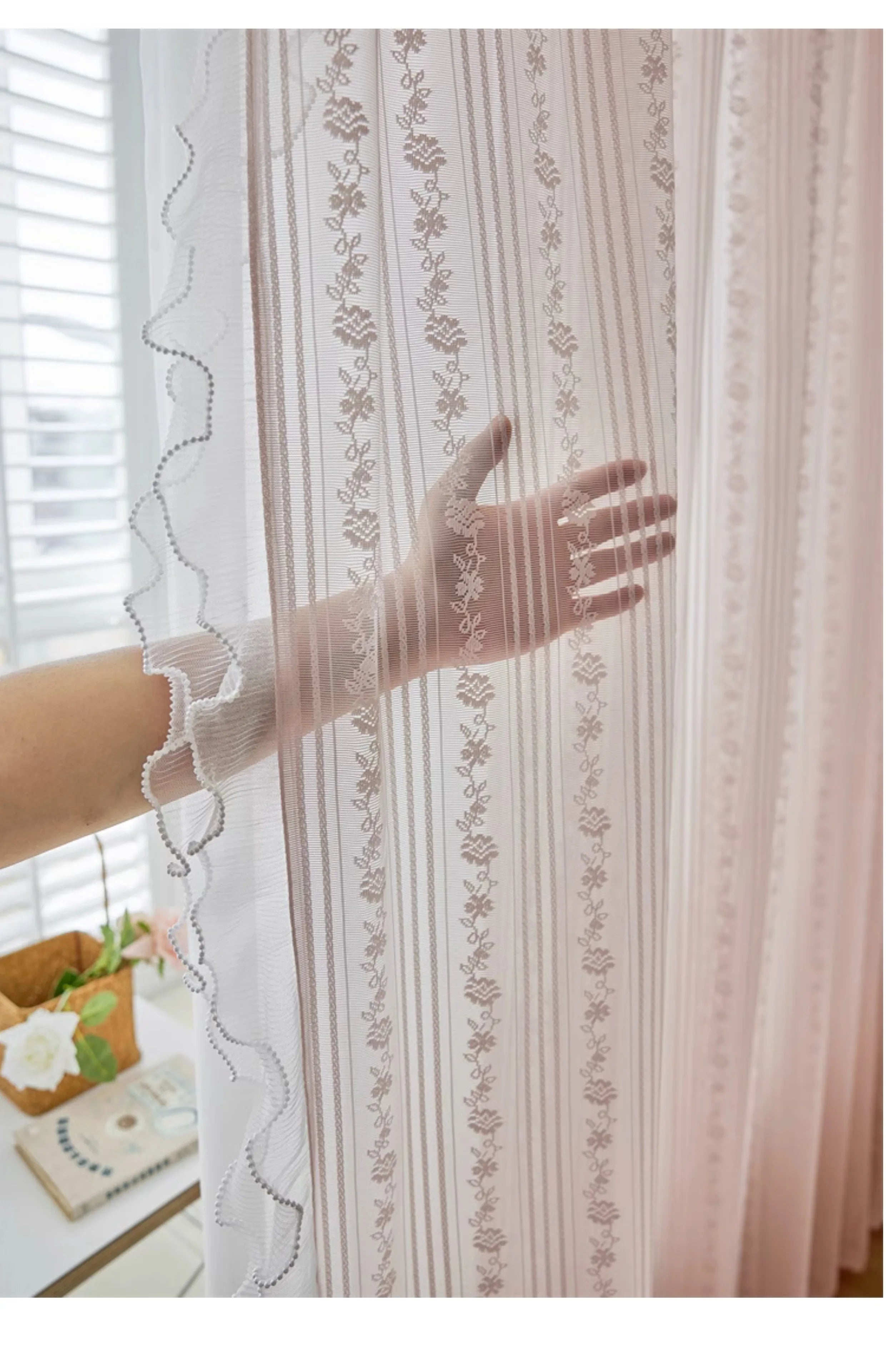 Transparente Prinzessinnen-Vorhänge – Jacquard-Design – Luxus-Wohnzimmer