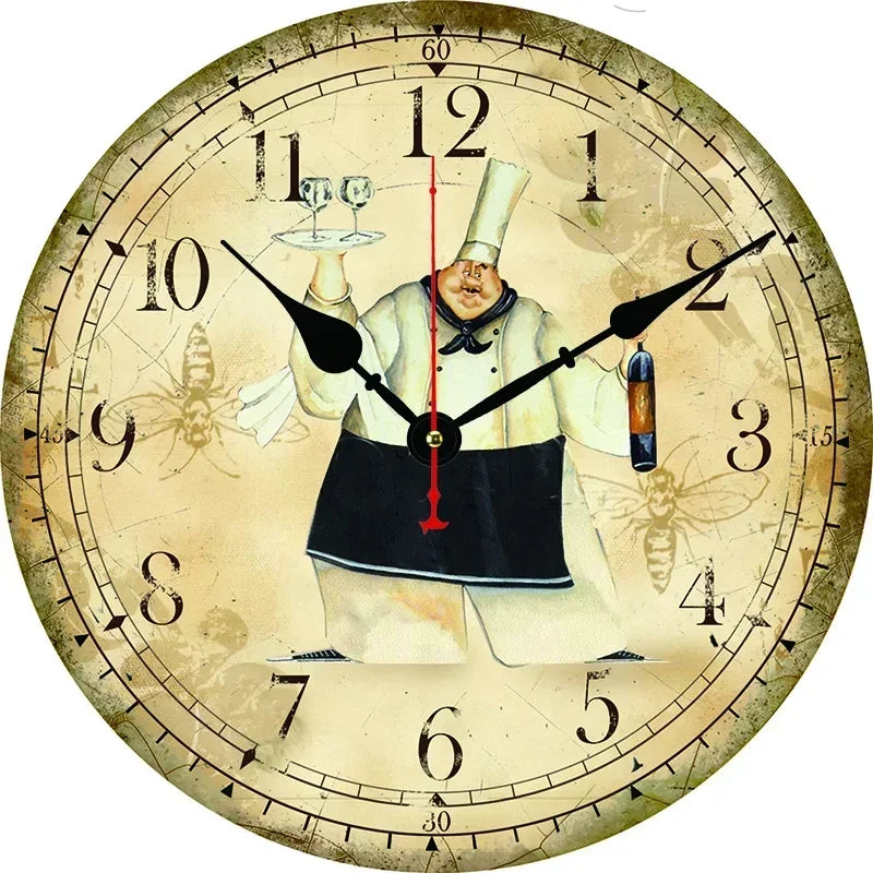 Vintage Wanduhr – Holz-MDF – 40cm Wohnzimmer