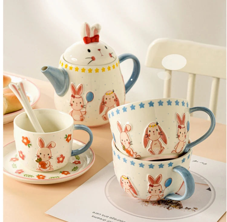 Keramik Osterhasen Teekanne – Porzellan Hasen Motiv