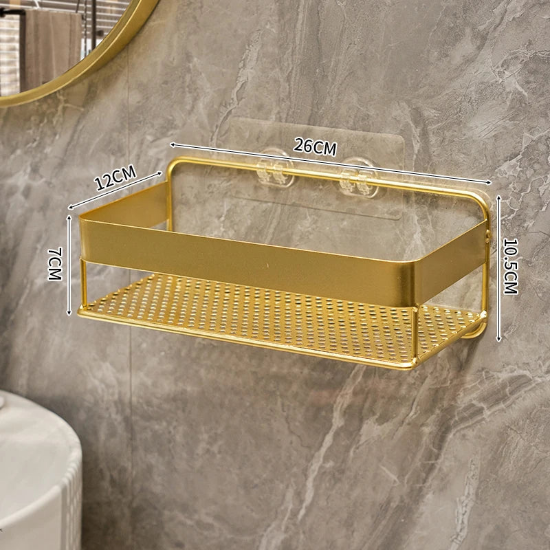 Goldenes Badezimmerregal – Eisen Wandmontage – 42cm