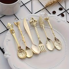 Goldene Vintage-Löffel – Royal Design 6-teilig