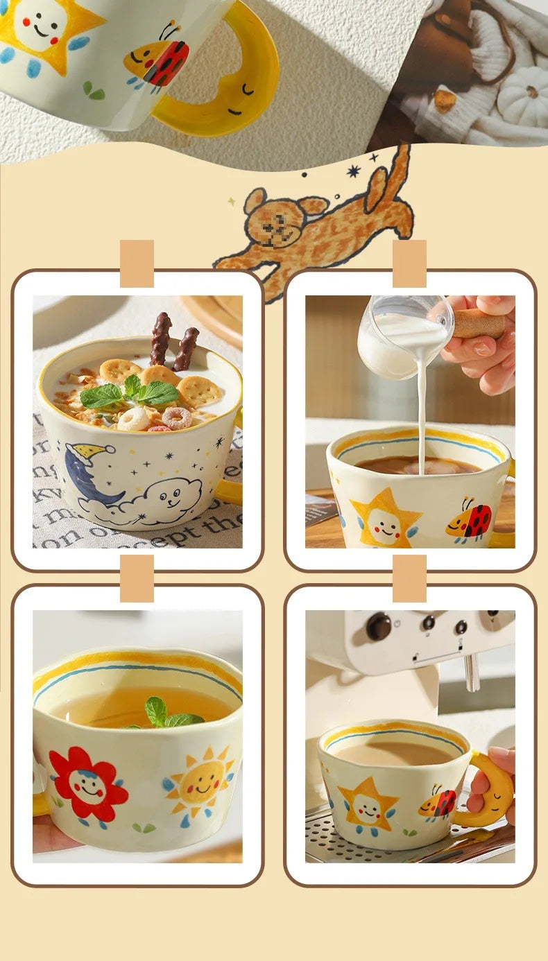 Keramikbecher – Handbemaltes Design – 300ml