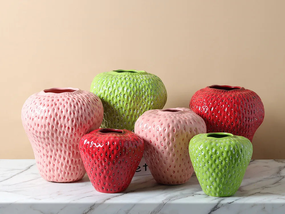 Keramische Erdbeervase – Modern Stil – Grösse M