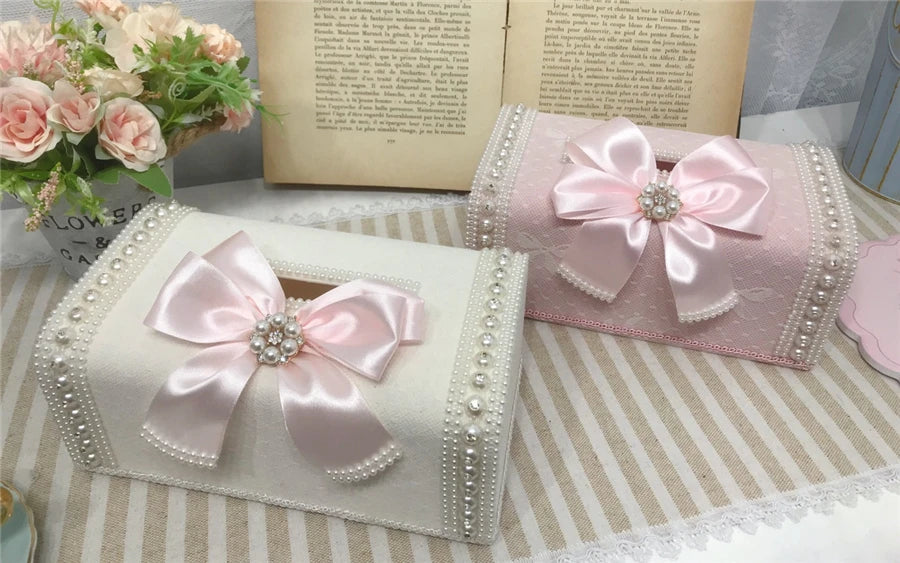 Samt Aufbewahrungsbox – Retro-Design – Perlenbesatz