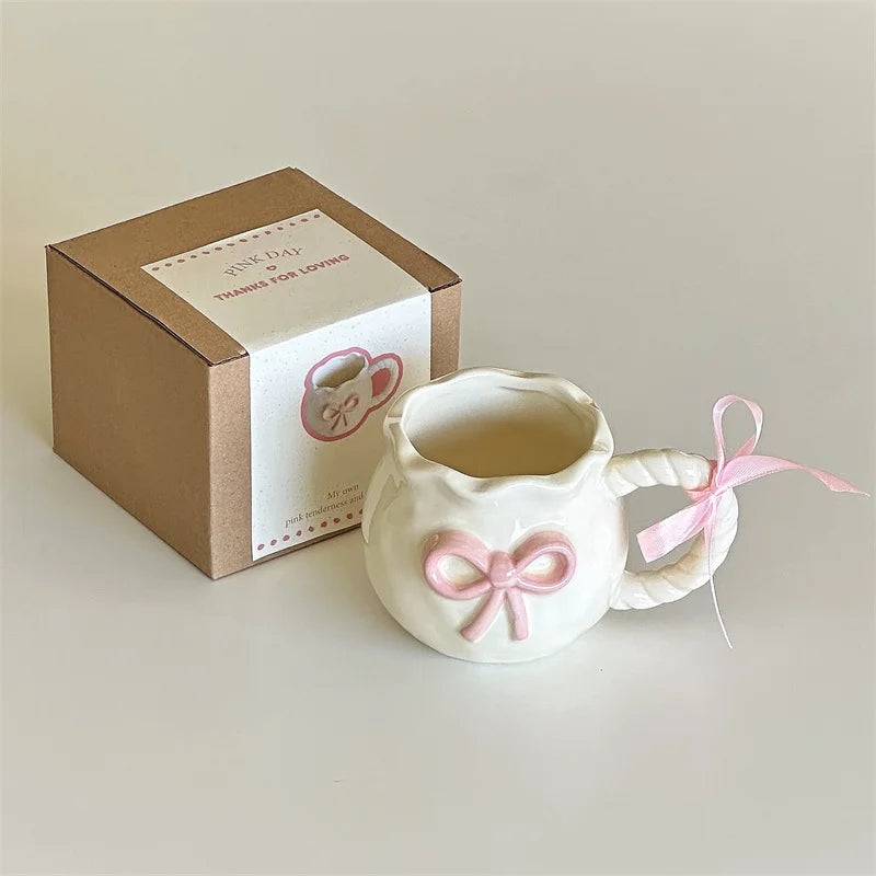 Keramikbecher – Süsses Schleifen-Design – 301-400ml