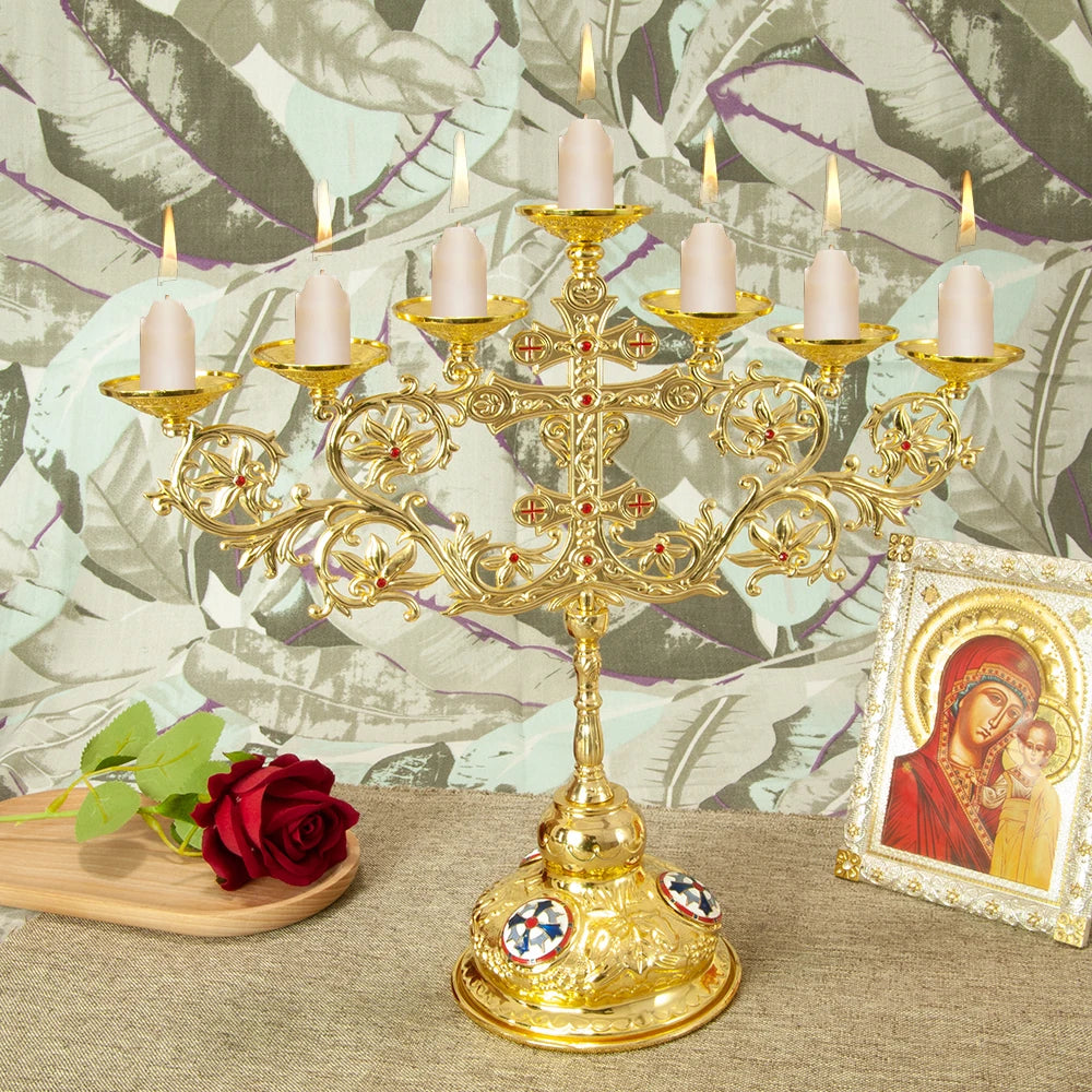 Orthodoxer Kerzenhalter - Goldlegierung - Für Zuhause