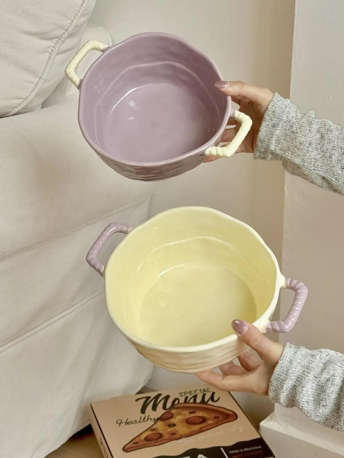 Keramik Suppenschüssel – Simple Töpferware – Grosses Volumen