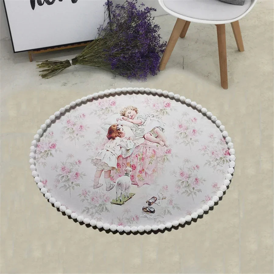 Kinderzimmer Teppich – Süsses Oval Design 840x600mm