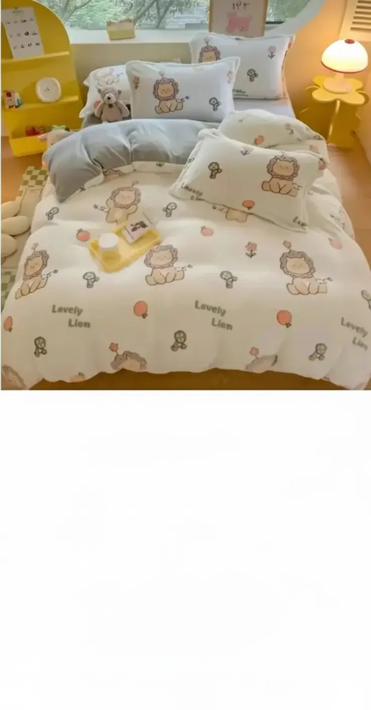 Floral Milk Fleece Bettbezug – Modern Polyester Design 220x240cm