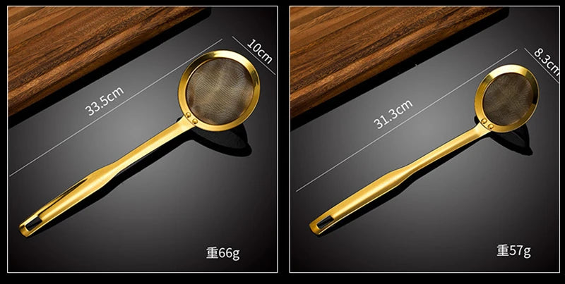 Edelstahl-Skimmer – Goldenes Netz-Design – 5 Grössen