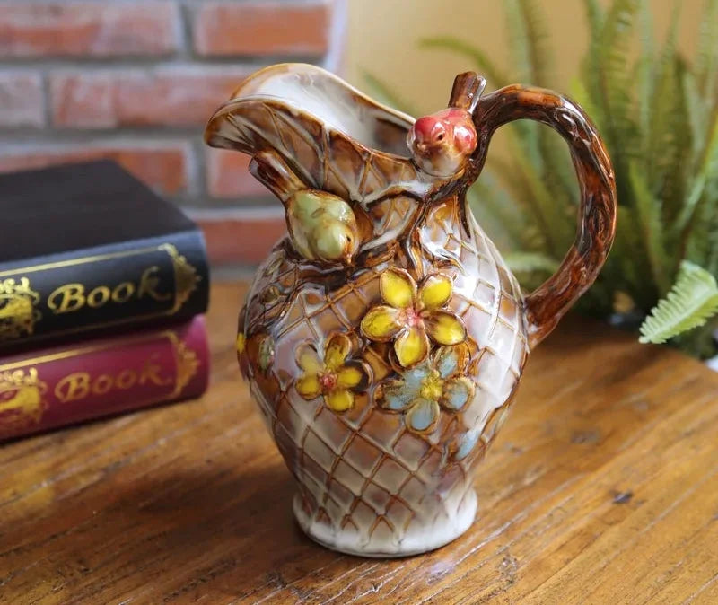 Keramik Handwerks Vase – Folk Art Design