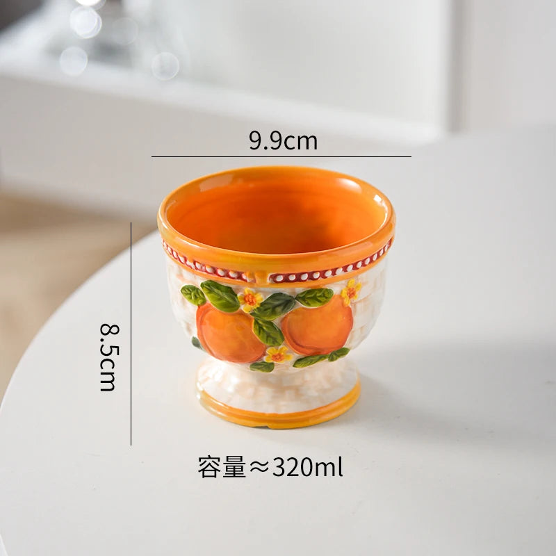 Keramik Obstschale – Hohes Fussdesign – Vielseitiges Geschirr