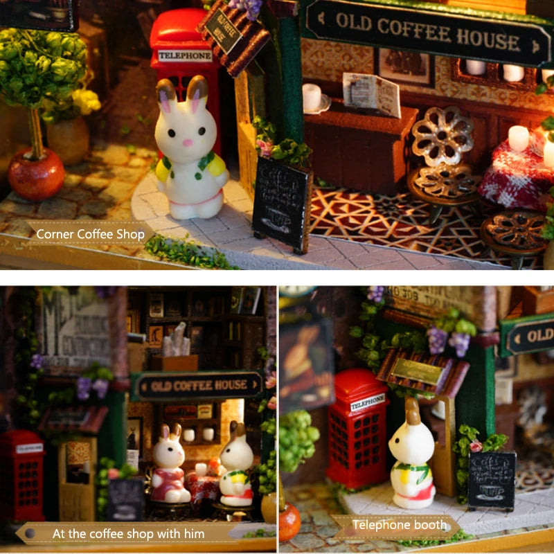 Miniatur Puppenhaus – Holzstil – Schlafzimmerdeko