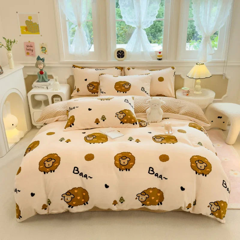 Velours-Bettbezug – Japan Stil Uni