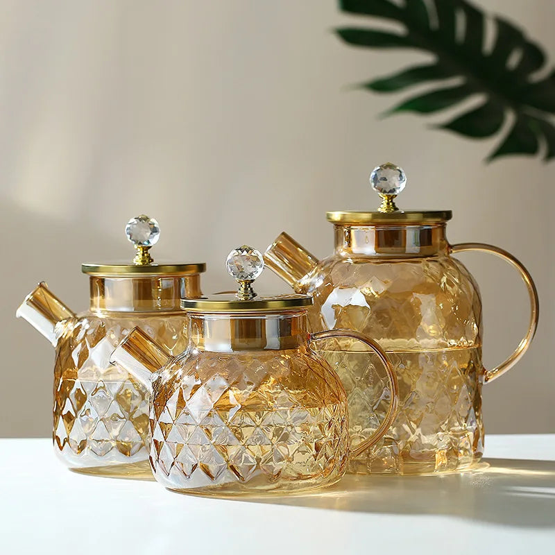 Teekannen-Set – Keramik & Glas – 1L Volumen