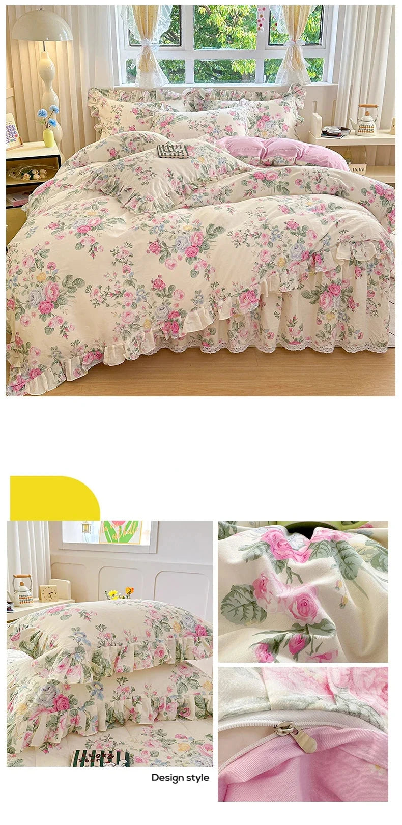 Baumwoll-Bettbezug – Koreanischer Stil Spitze – 150x200cm