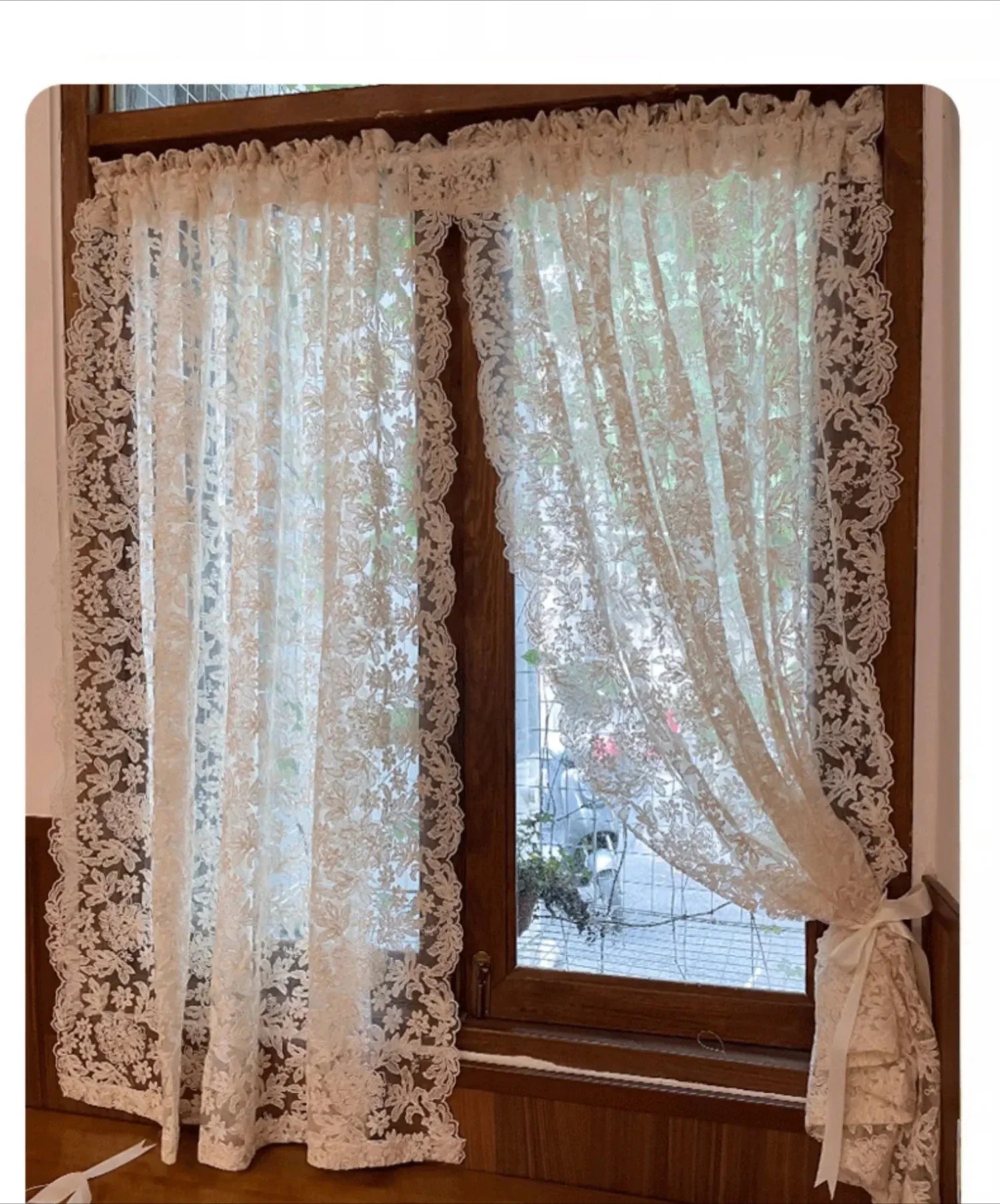 Gazevorhänge – Vintage Spitzen Design – Anpassbare Grösse