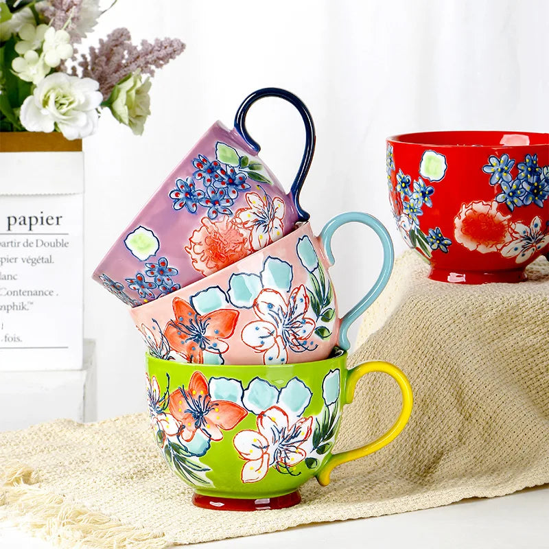 Keramik Kaffeetasse – Handbemaltes Design – 501-600 ml