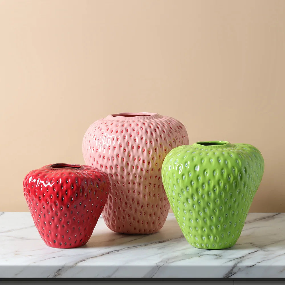 Keramische Erdbeervase – Modern Stil – Grösse M