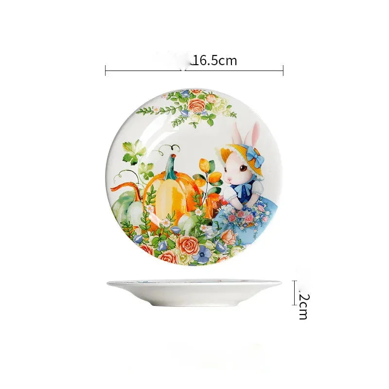 Keramikteller – Gartenstil – Blumenmuster