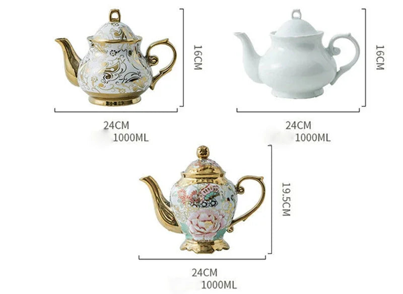 Luxuriöse Teekanne - Elegantes Keramikdesign - 900ml Kapazität