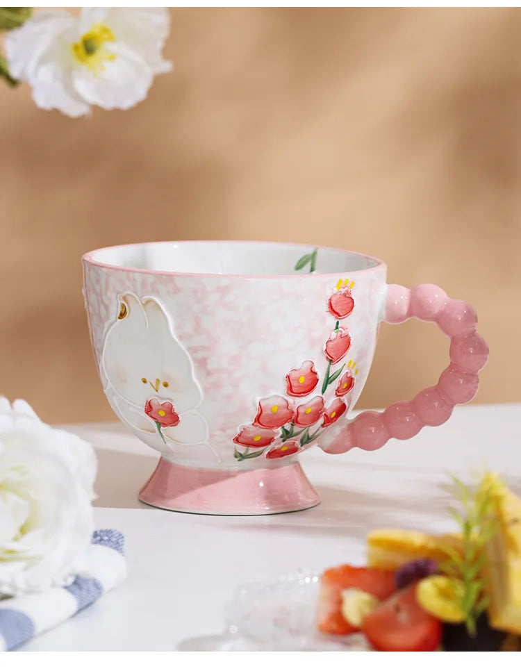 Handbemalte Keramiktassen – Süss & Grosse Kapazität