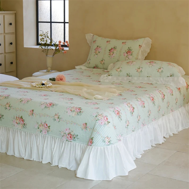 Florale Baumwoll-Bettwäsche – Französischer Landhausstil, King/Queen