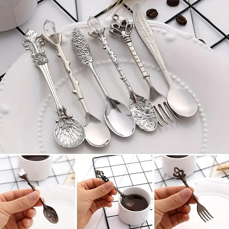 Goldene Vintage-Löffel – Royal Design 6-teilig