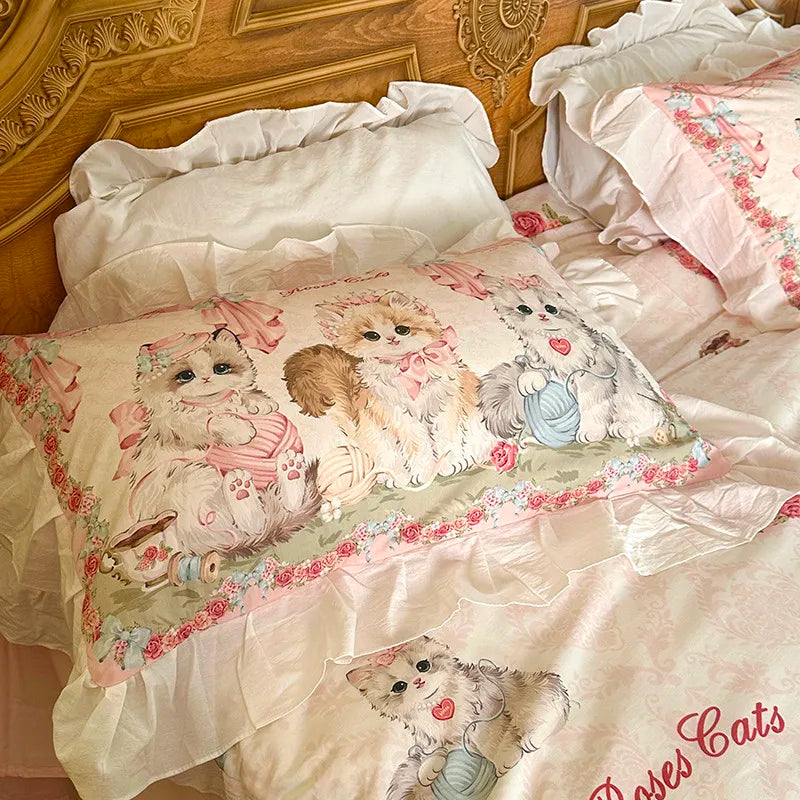 Baumwoll-Bettwäsche – Prinzessin-Stil – Twin, Queen, Double