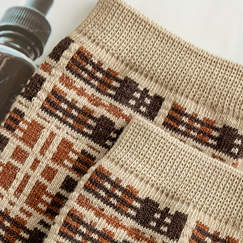 Damen Crew Socken – Baumwolle Argyle Packung 5