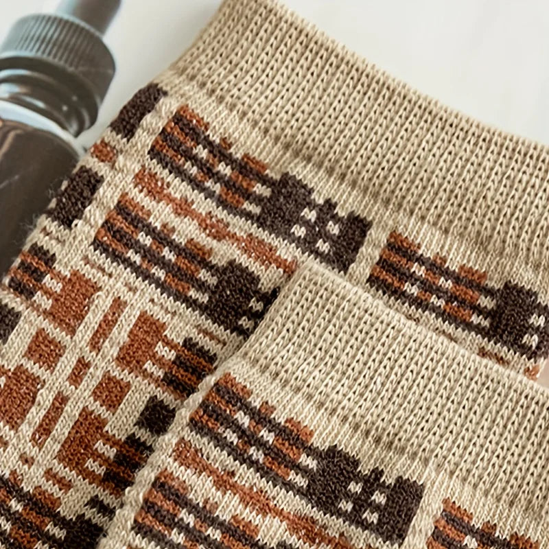 Damen Crew Socken – Baumwolle Argyle Packung 5