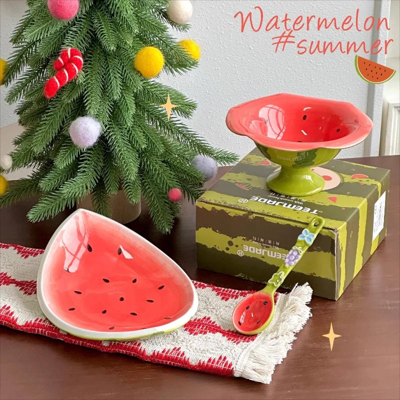 Wassermelonen-Geschirr – Keramikunterglasur-Set