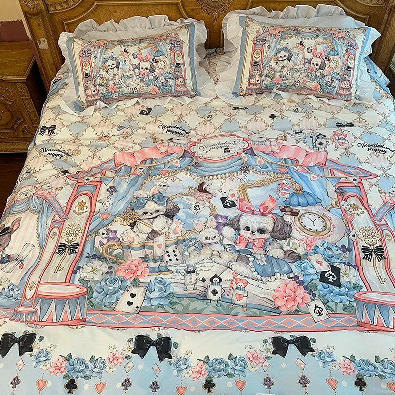 100% Baumwolle Bettdeckenbezug – Cartoon Prinzessin Stil – Twin, Queen, Double