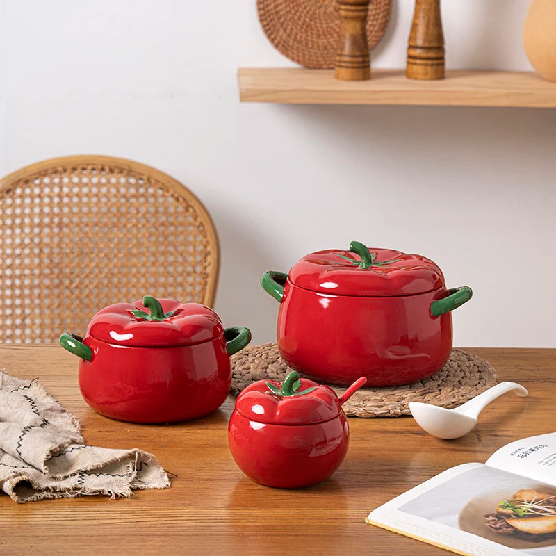 Keramik Tischgeschirr Schale – Tomatenform – 900ml & 1600ml