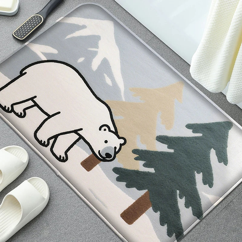 Dekorative Badezimmermatte – Moderner Gummidruck – 40x60cm