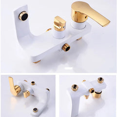 Regenbrausesystem – Messing Weissgold – Badezimmer Eleganz